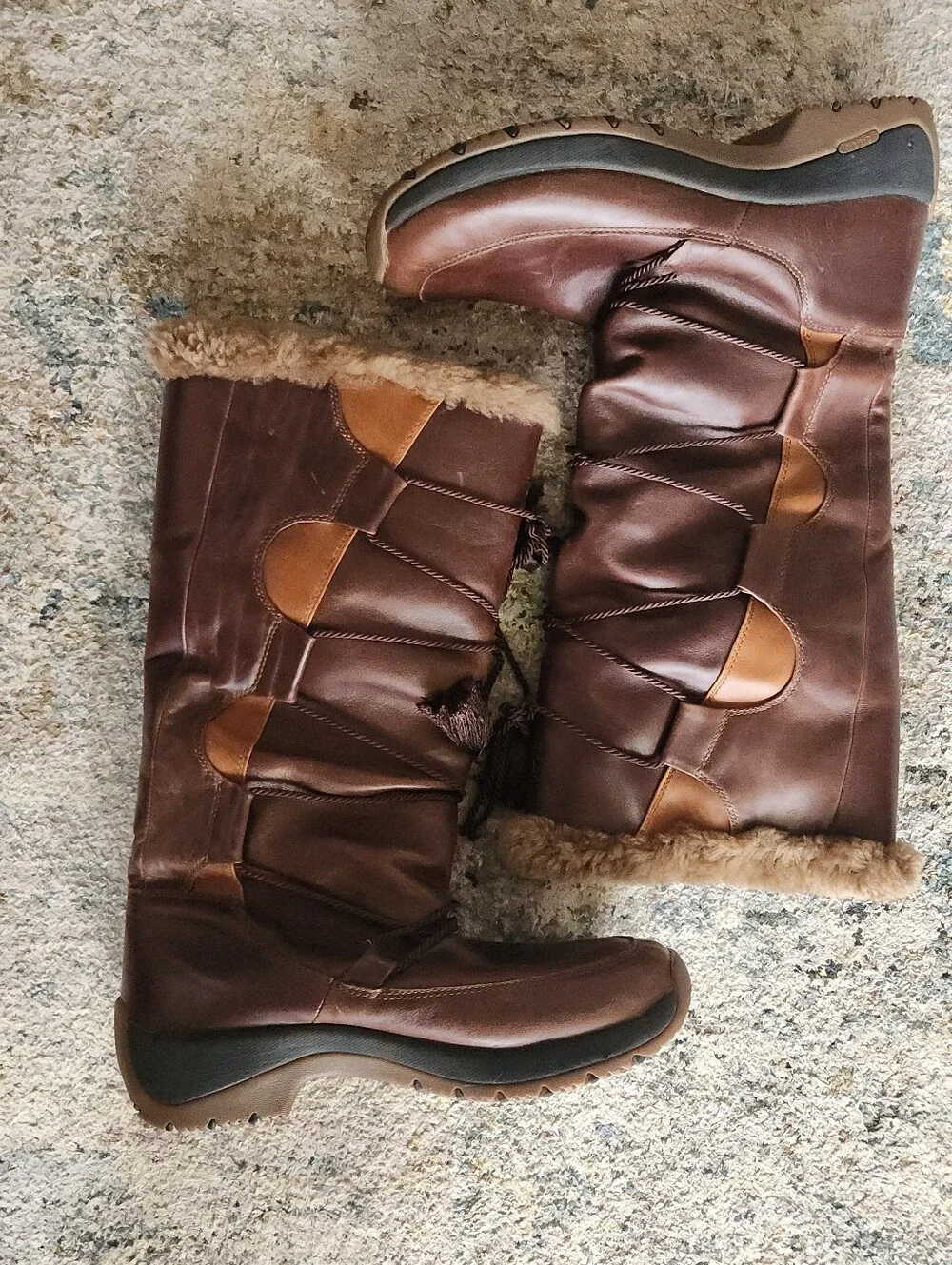 Ulu Suora Sherpa lined Brown leather winter boots
